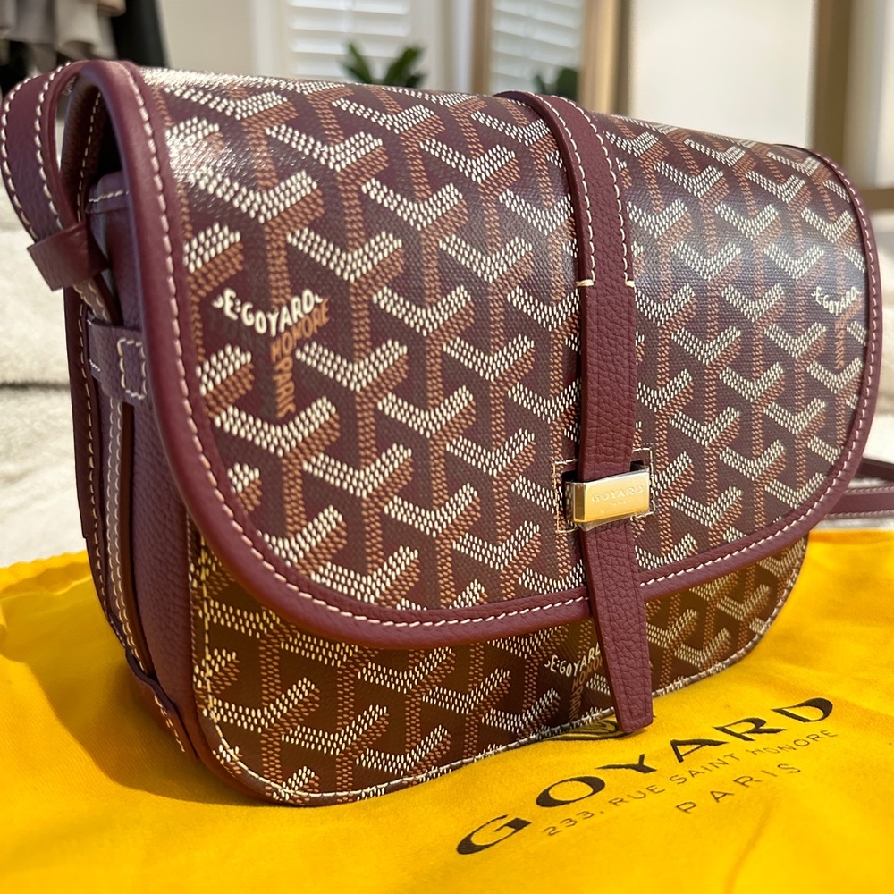Goyard Belvedere II Messenger Bag Coated Canvas PM Burgundy - Picture 1 of 12